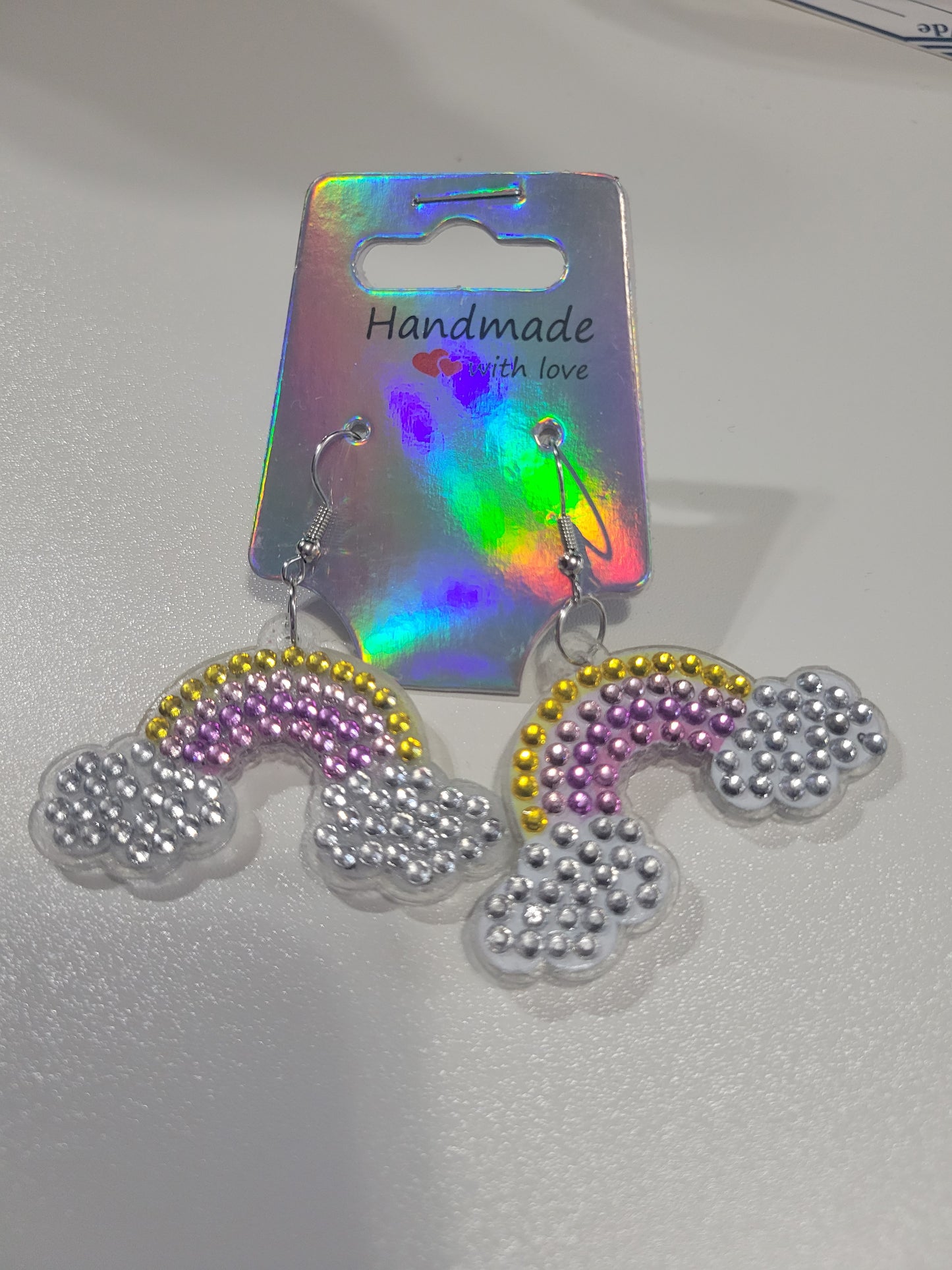 Rainbow and Clouds Diamond Art | Earrings