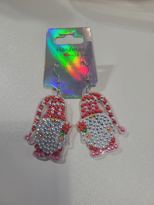 Valentine Gnome Diamond Art | Earrings
