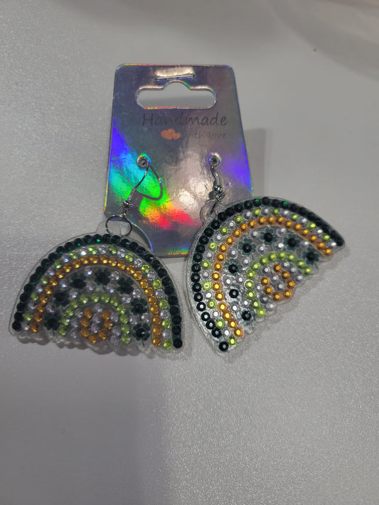 Shamrock Rainbows Diamond Art | Earrings