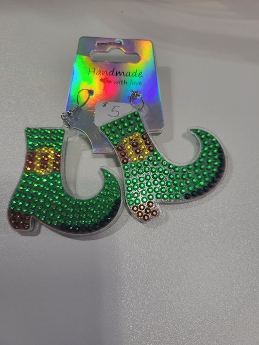 Leprechaun Boots Diamond Art | Earrings
