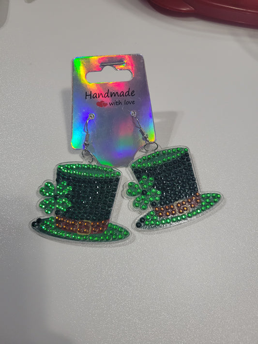Leprechaun Hats Diamond Art | Earrings