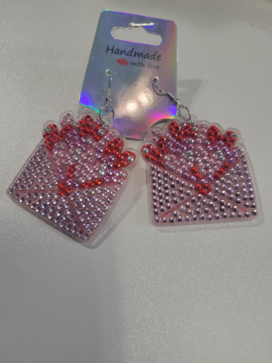 Valentine Envelopes Diamond Art | Earrings