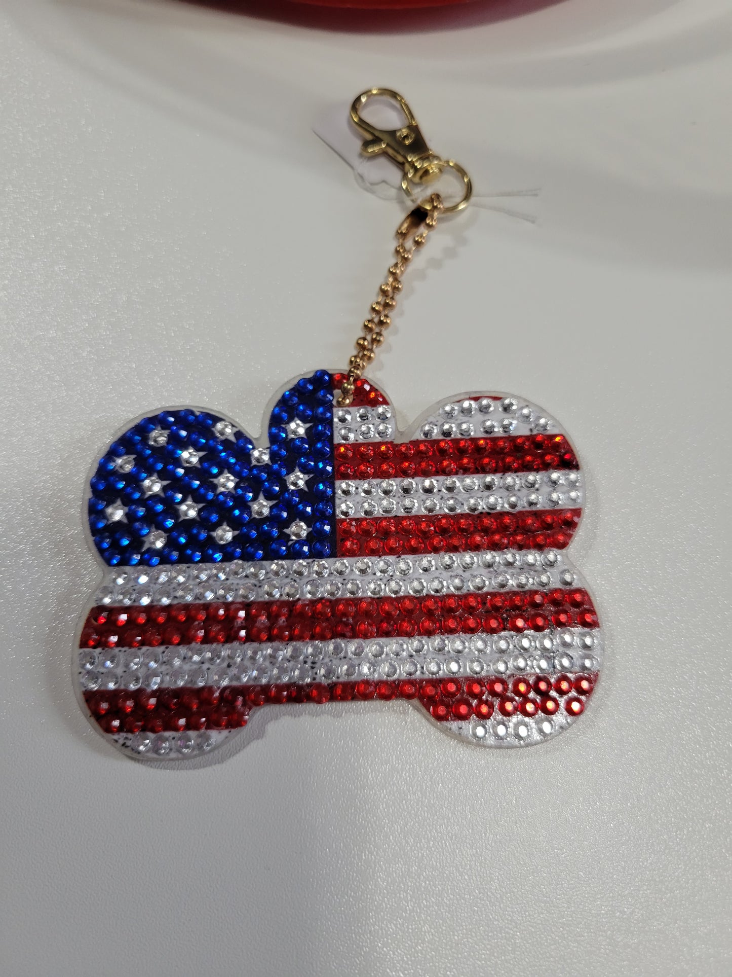 American Flag Dogbone Diamond Art| Keychain