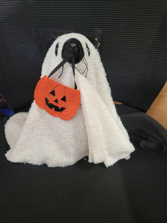 Ghost Cat w/Pumpkin |Plush