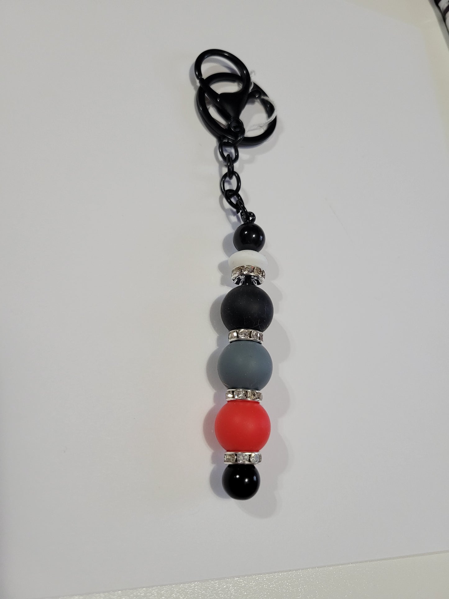 Black, Grey and Red | Black Bar Keychain