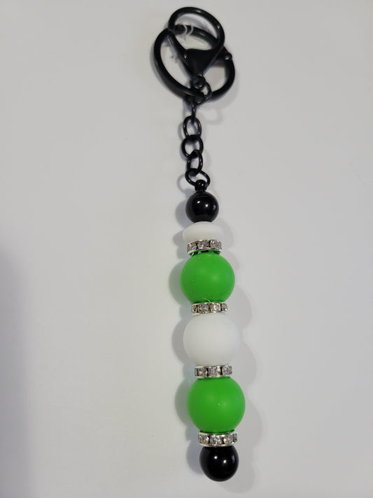 Green and White | Bar Keychain