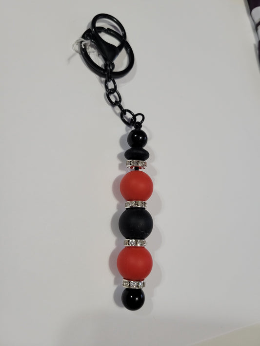 Red and Black with Bling | Bar Keychain