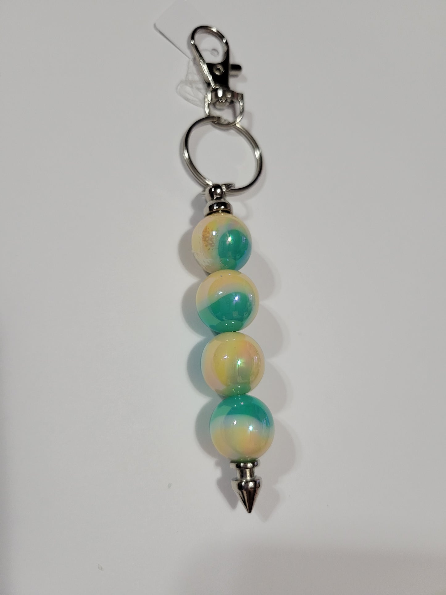 Tan and Green Pearl | Bar Keychain