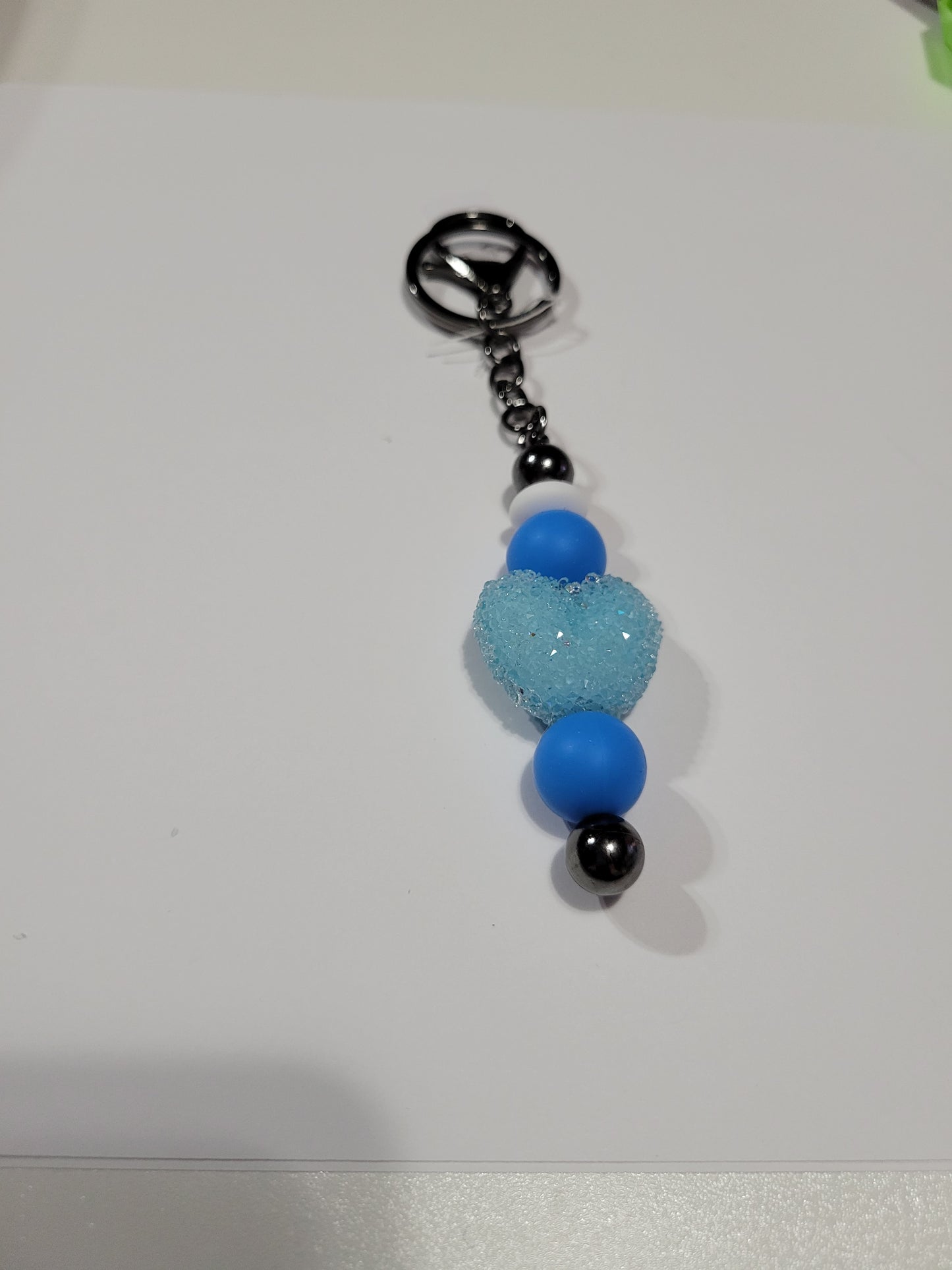 Blue Sugar Heart | Bar Keychain