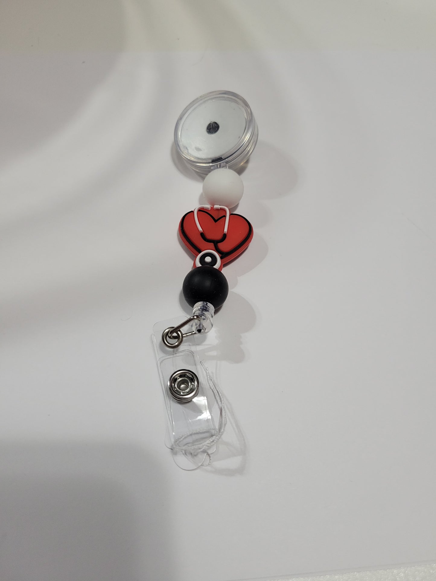 Heart Stethoscope with Black | Badge Reel