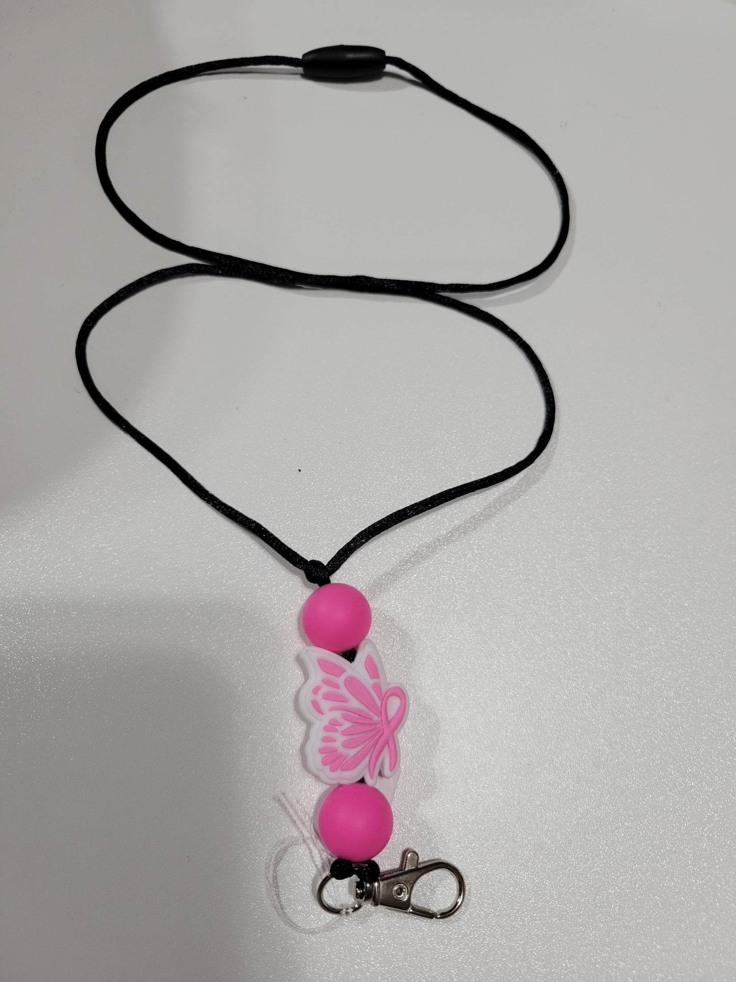 Pink Ribbon Butterfly | Lanyard