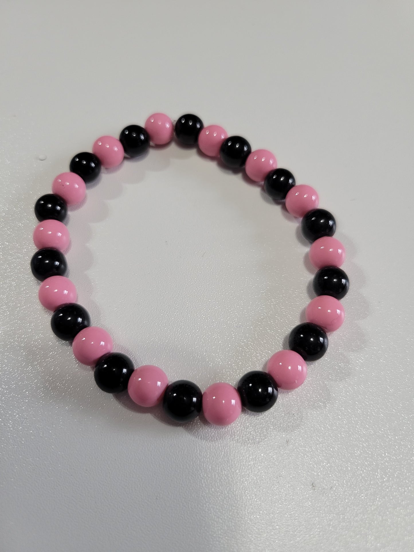Pink and Black | Beaded Bracelet