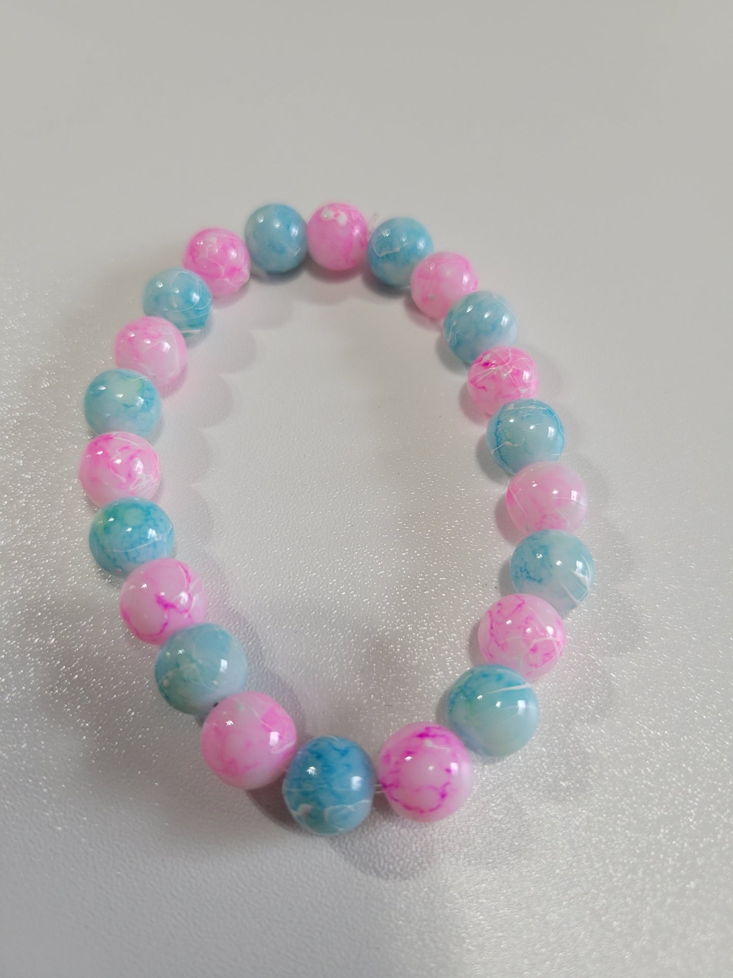 Marble Pink and Blue | Beaded Bracelet