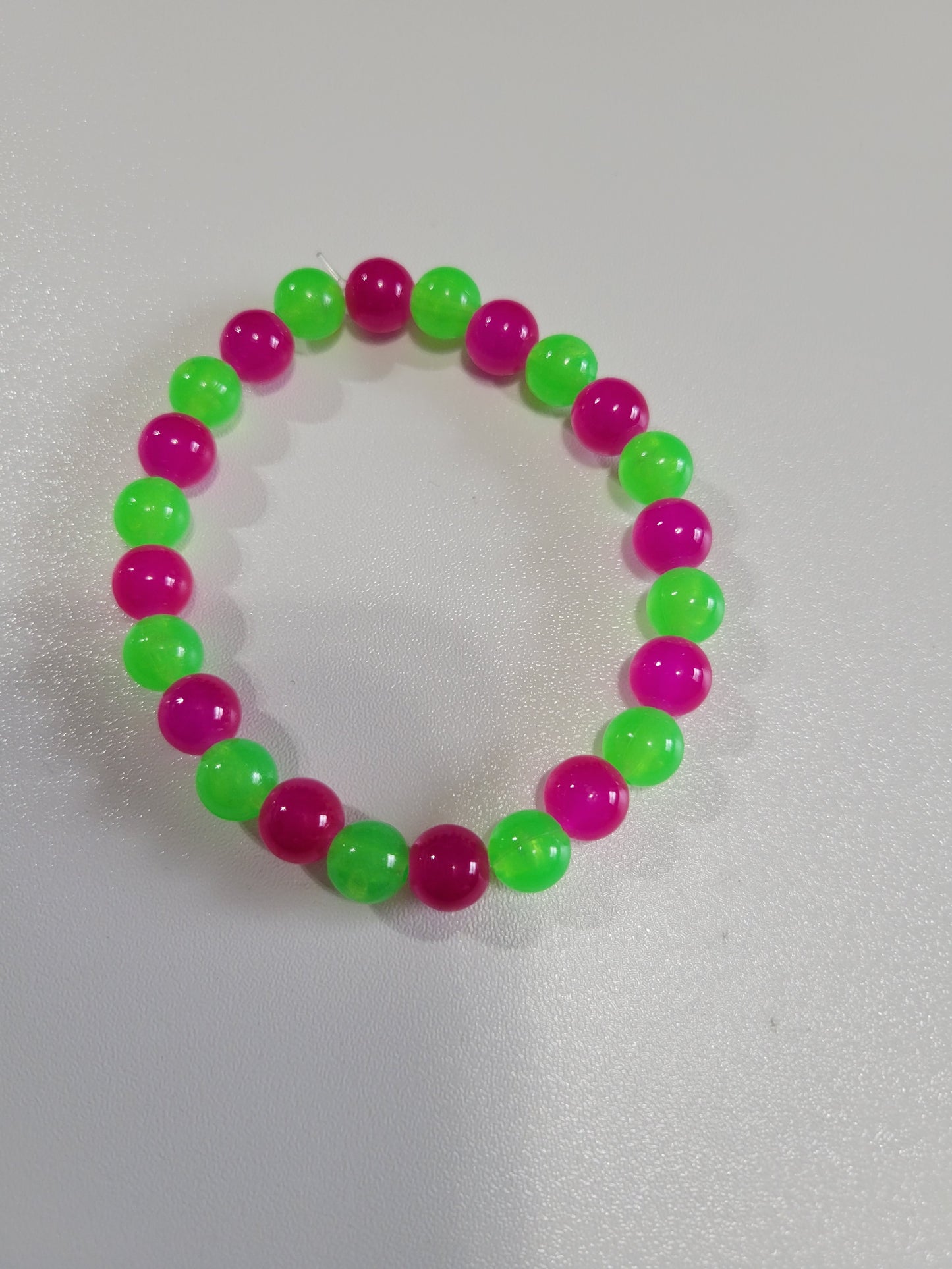 Neon Pink and Green | Beaded Bracelet