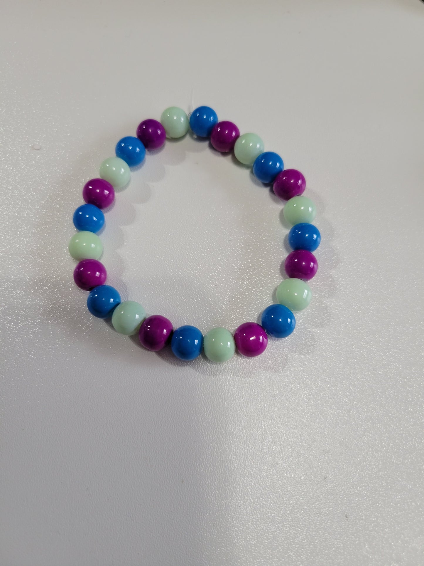 Mint, Blue and Purple | Beaded Bracelet