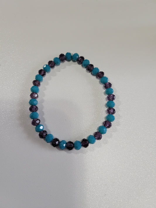 Dark Blue and Purple Faceted | Beaded Bracelet