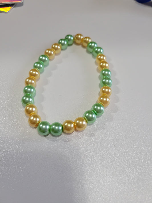 Yellow and Green Pearl | Beaded Bracelet