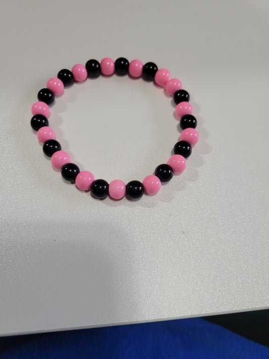 Black and Pink | Beaded Bracelet