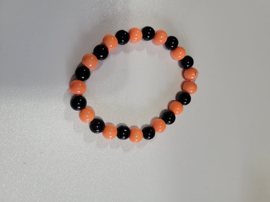 Orange and Black | Beaded Bracelet