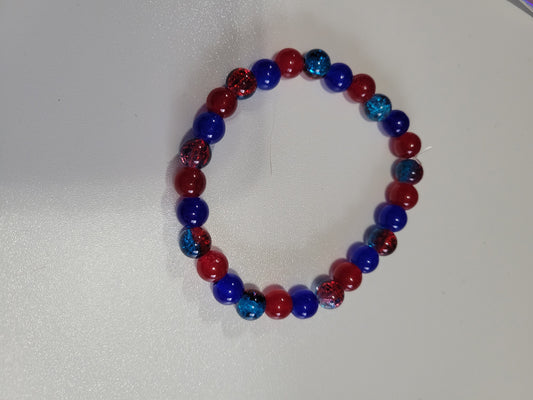 Red and Blue | Beaded Bracelet
