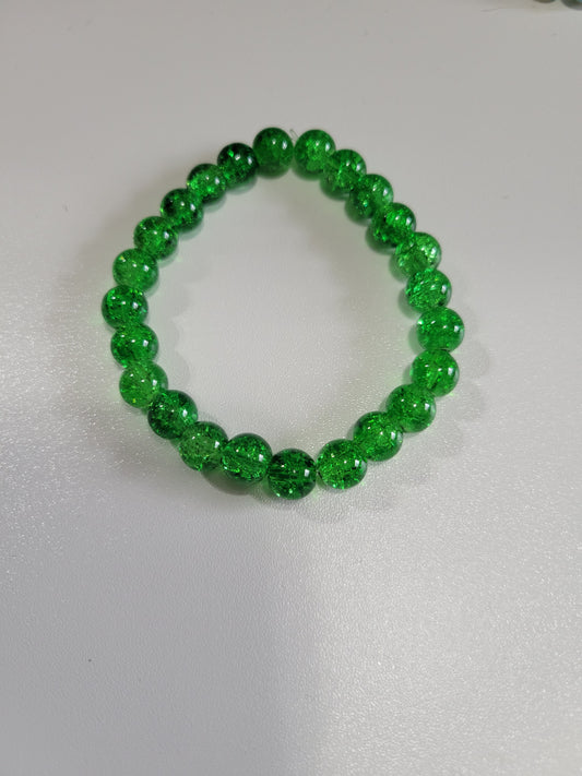 Crackled Green | Beaded Bracelet