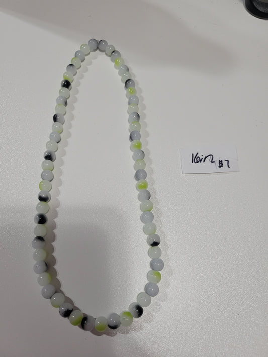 White, Black and Lime | Necklace - 16"