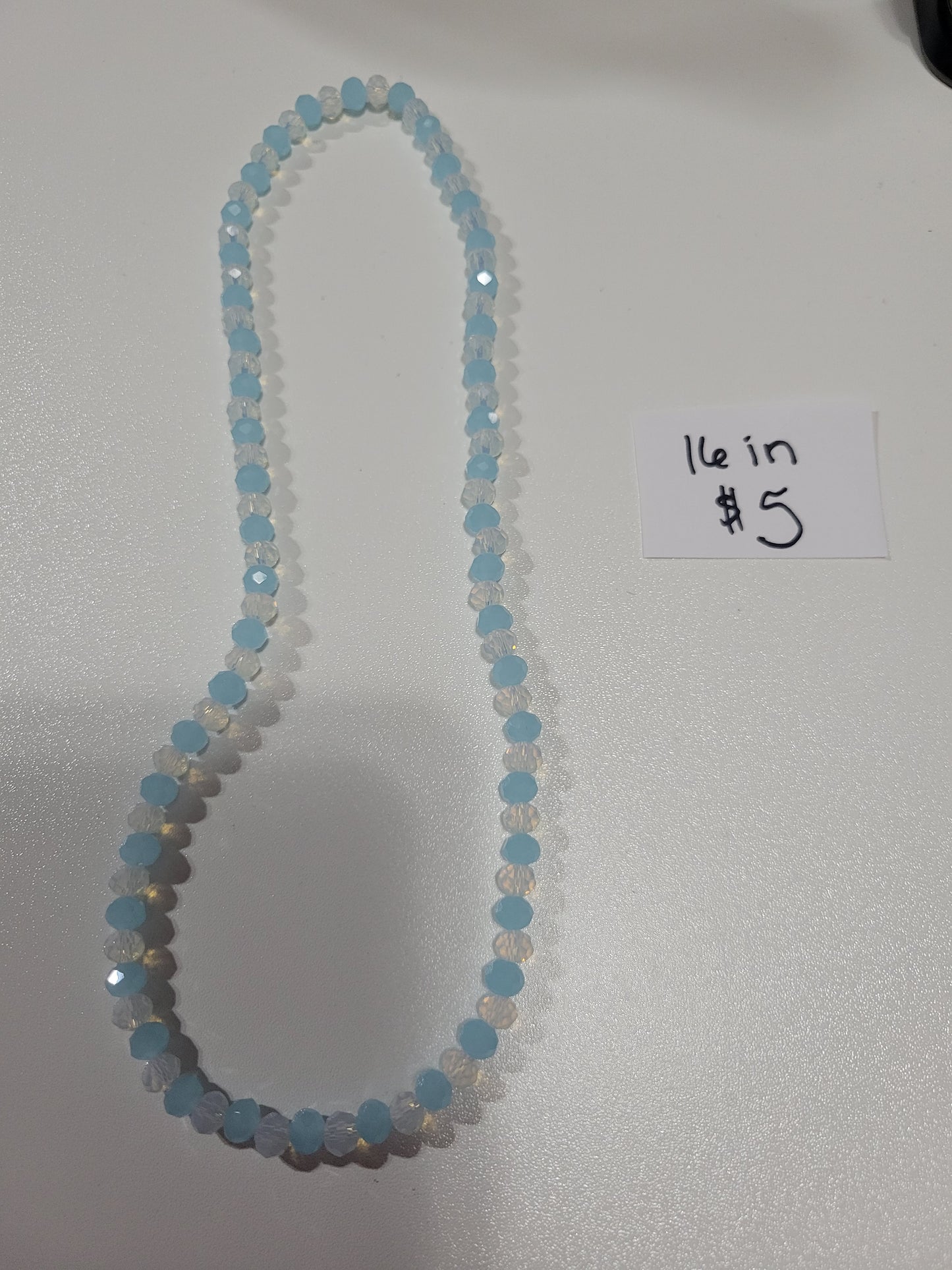 Blue and Clear Faceted | Necklace - 16"