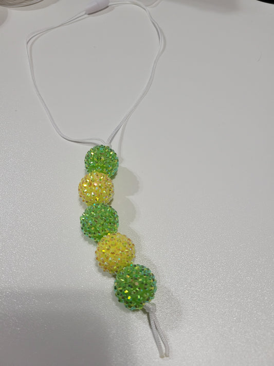 Green and Yellow Sparkles| Car Charm