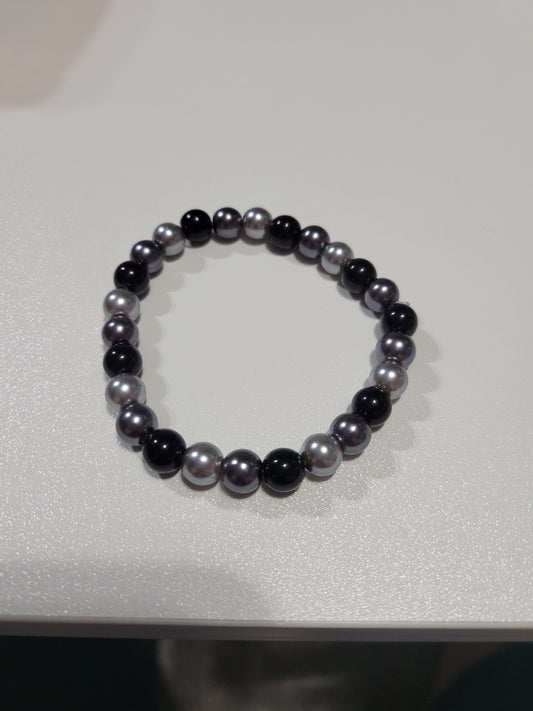 Black/Gray | Beaded Bracelet