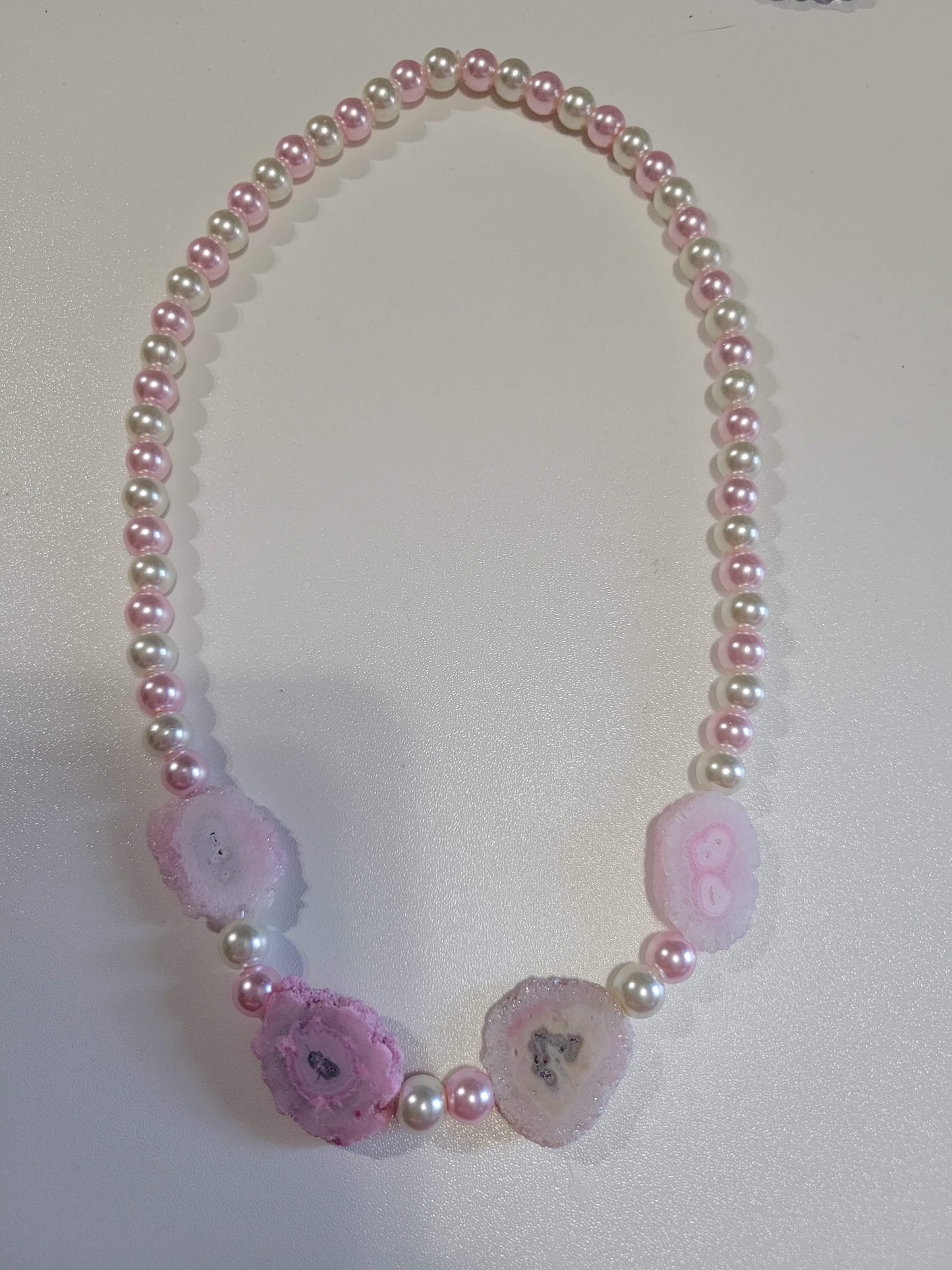 Pink Bead with Stones  | Beaded Necklace