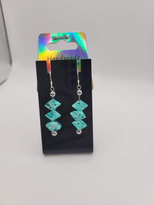 Teal Tie Dyed | Clay Earrings