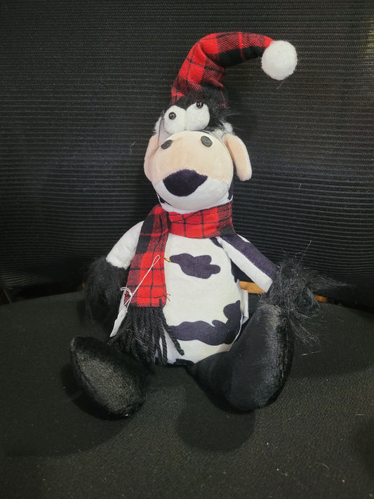 Sitting Plaid Cow |Plush