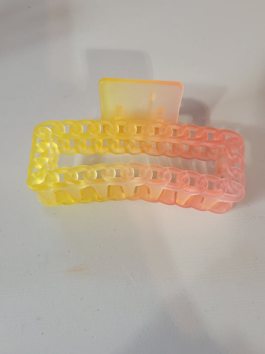 Large Yellow/Orange Tie Dyed|Hair Clips