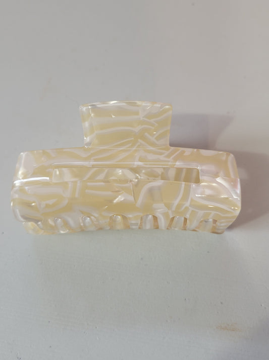 Medium Tan/White Swirl|Hair Clips