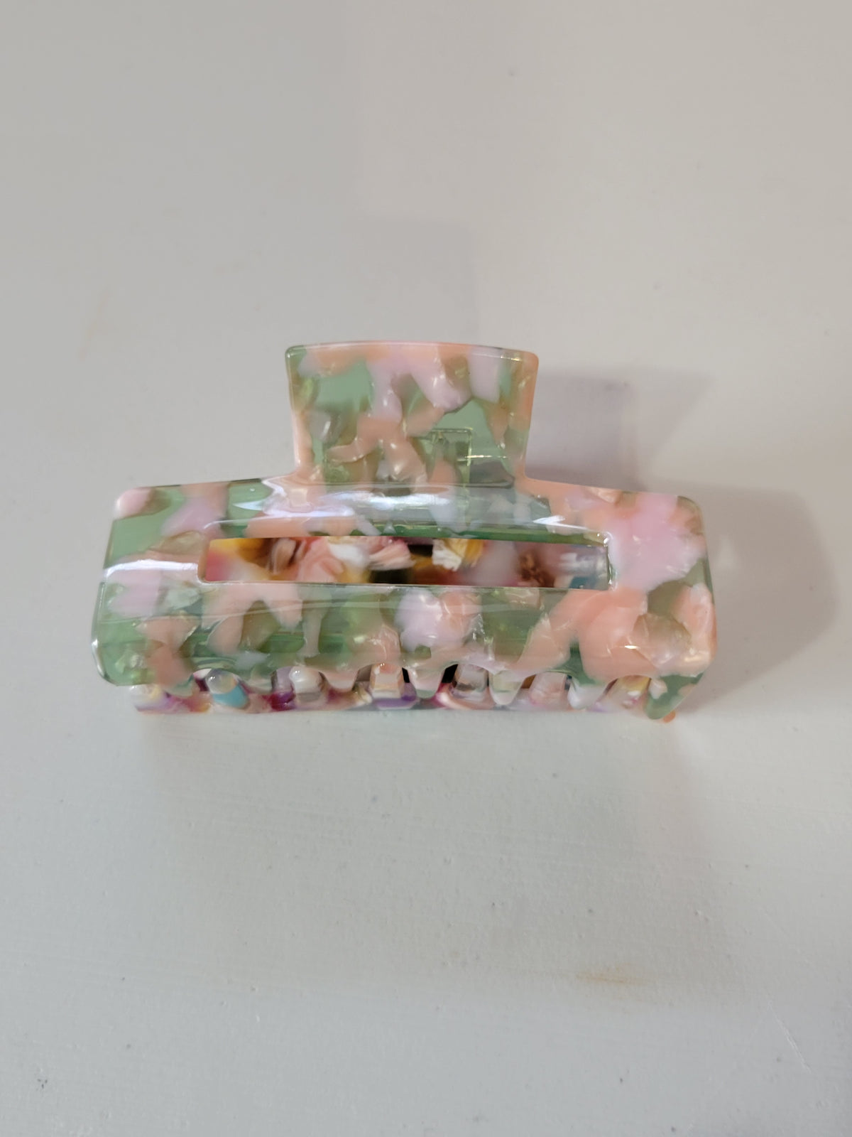 Medium Green/Pink Art|Hair Clips