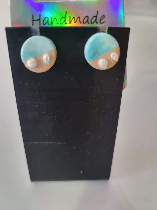 Beach Stud| Clay Earrings