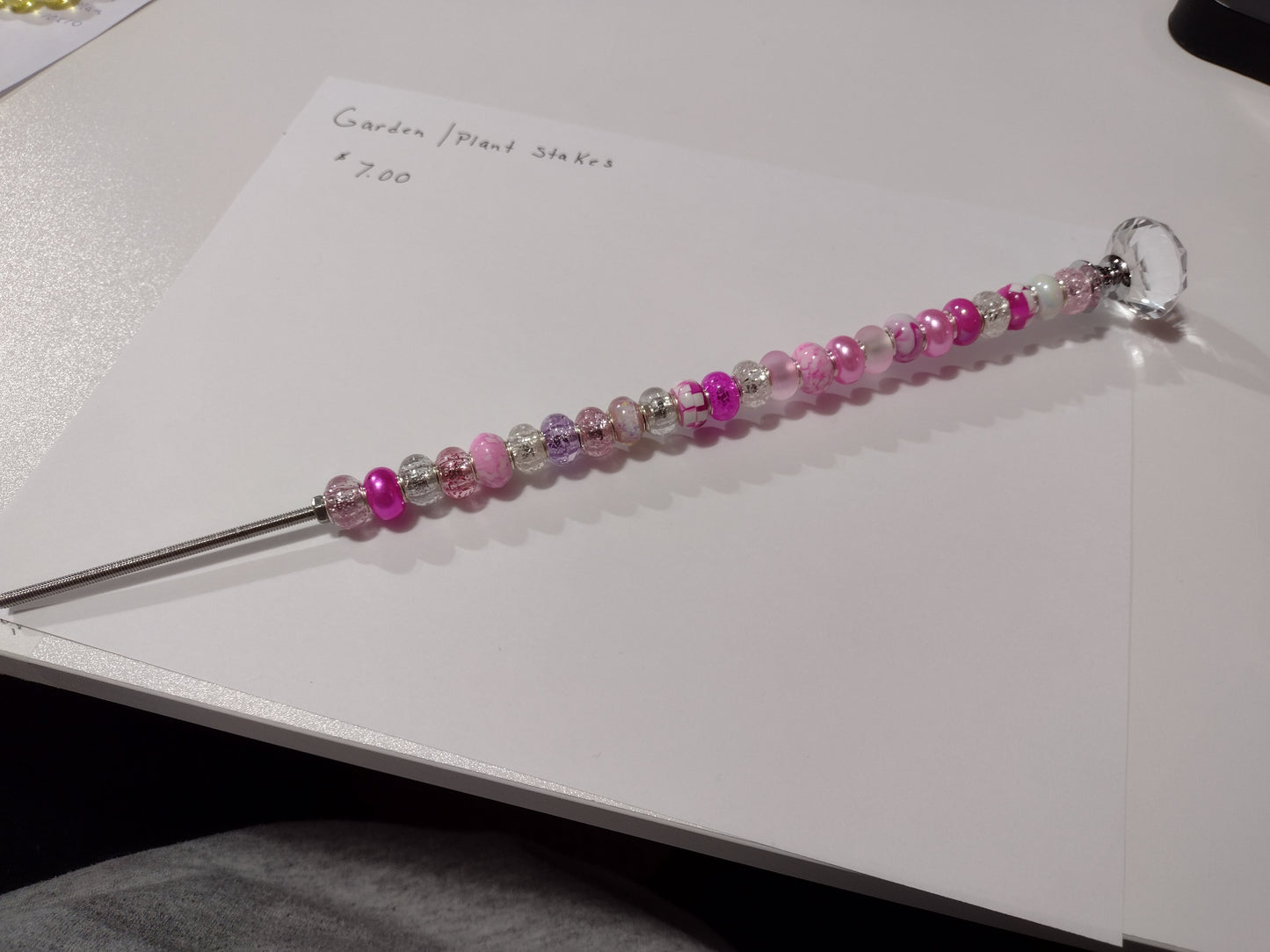 Pink with Fun Beads | Garden Stake