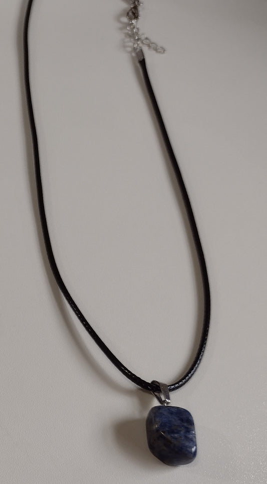 Blue Marbled Stone | Corded Necklace - 18"