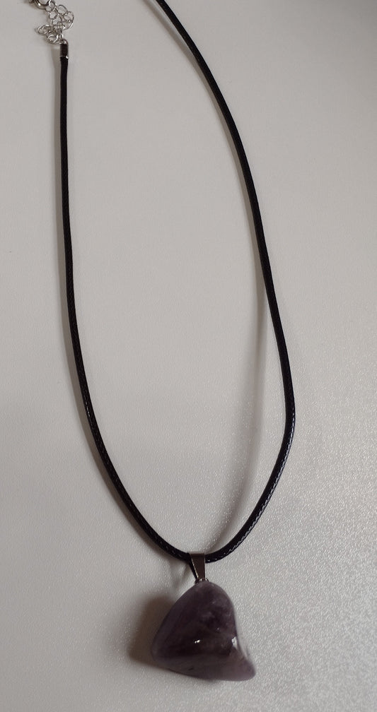 Purple Stone | Corded Necklace - 18"