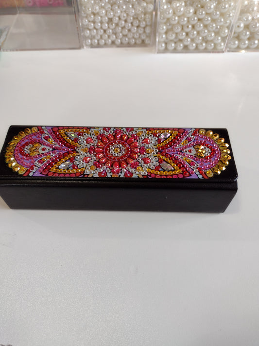 Pink and Orange Diamond Art | Eyeglass Case