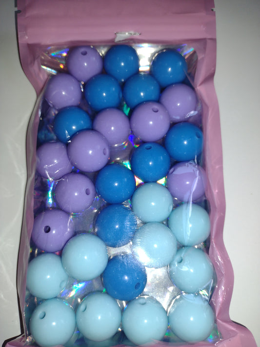 Blue/Purple 20mm Acrylic Beads - 30 Count