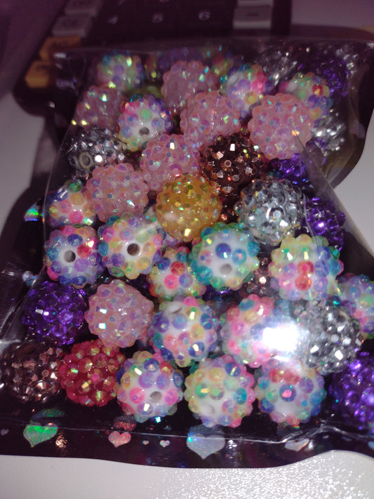 Variety Color 8mm Sparkle Acrylic Beads - 85 Count