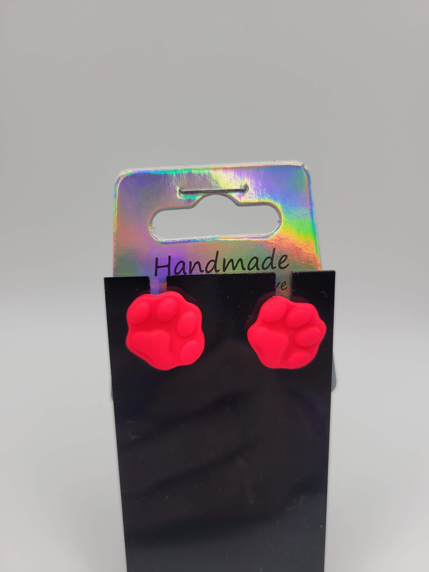 Paw Stud Pink | Clay Earrings
